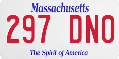 MA license plate 297DN0