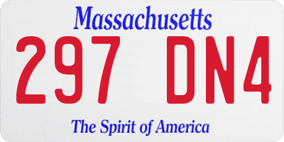 MA license plate 297DN4