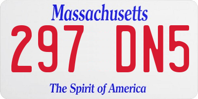 MA license plate 297DN5