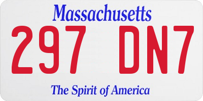 MA license plate 297DN7