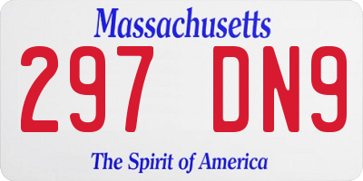 MA license plate 297DN9