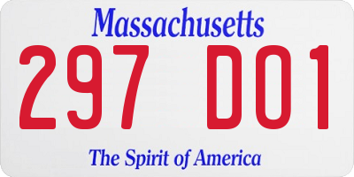 MA license plate 297DO1