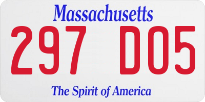 MA license plate 297DO5