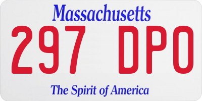 MA license plate 297DP0
