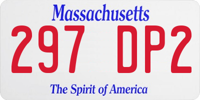 MA license plate 297DP2