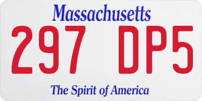 MA license plate 297DP5