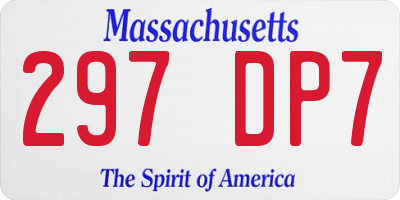 MA license plate 297DP7