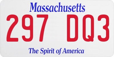 MA license plate 297DQ3
