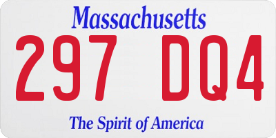MA license plate 297DQ4