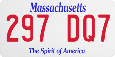 MA license plate 297DQ7