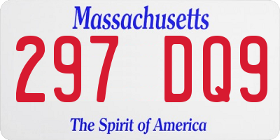 MA license plate 297DQ9