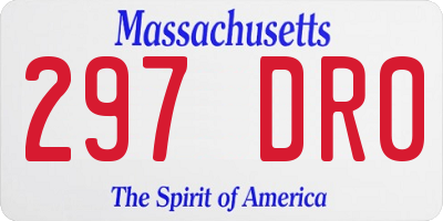 MA license plate 297DR0