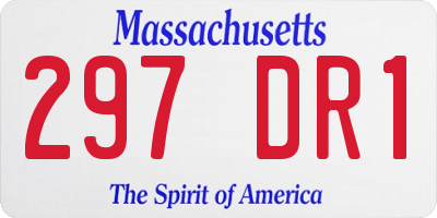 MA license plate 297DR1