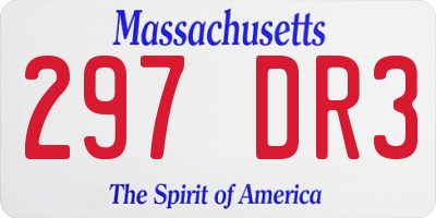 MA license plate 297DR3