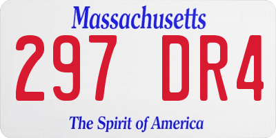 MA license plate 297DR4