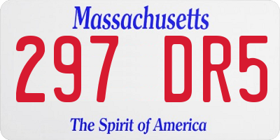 MA license plate 297DR5