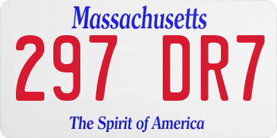 MA license plate 297DR7