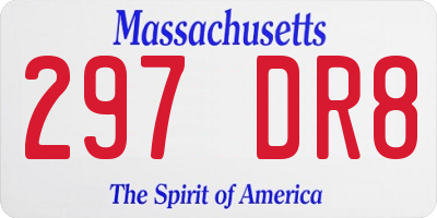 MA license plate 297DR8
