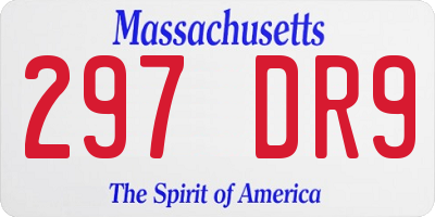 MA license plate 297DR9