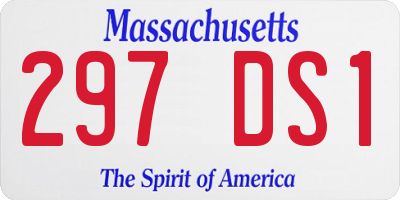 MA license plate 297DS1