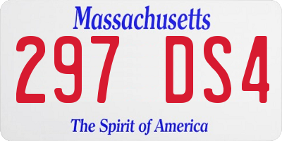 MA license plate 297DS4