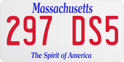MA license plate 297DS5