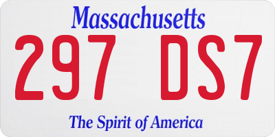 MA license plate 297DS7