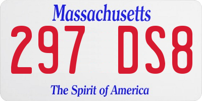 MA license plate 297DS8