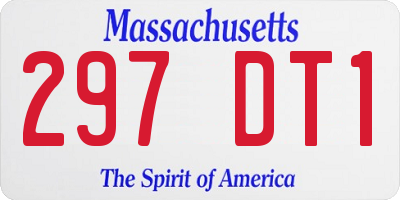 MA license plate 297DT1