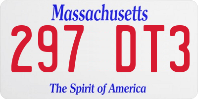 MA license plate 297DT3