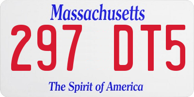 MA license plate 297DT5