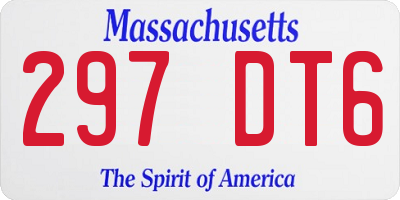 MA license plate 297DT6