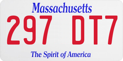 MA license plate 297DT7