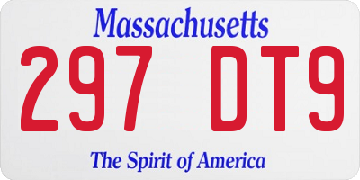 MA license plate 297DT9