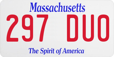 MA license plate 297DU0
