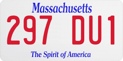 MA license plate 297DU1