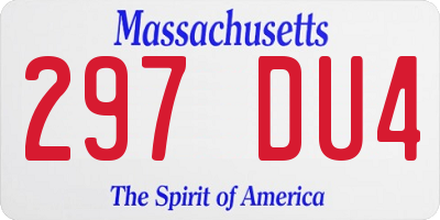 MA license plate 297DU4