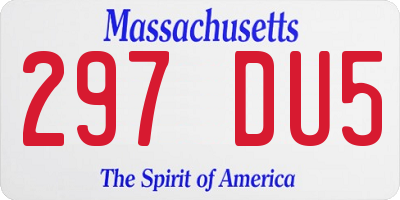 MA license plate 297DU5
