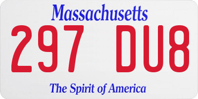 MA license plate 297DU8