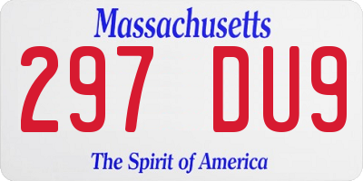 MA license plate 297DU9