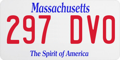 MA license plate 297DV0