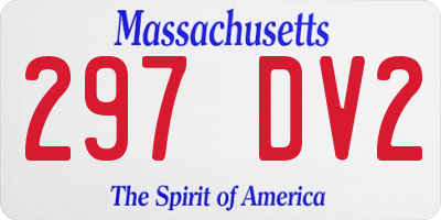 MA license plate 297DV2