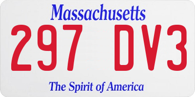 MA license plate 297DV3
