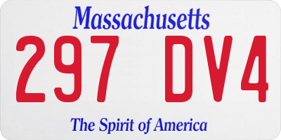 MA license plate 297DV4