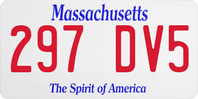 MA license plate 297DV5