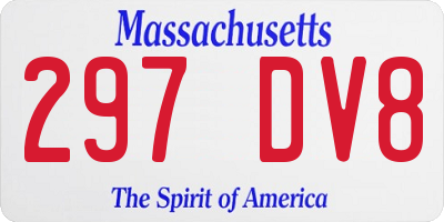 MA license plate 297DV8