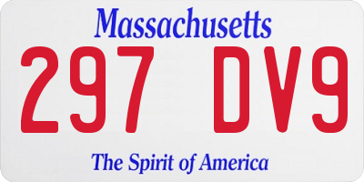 MA license plate 297DV9