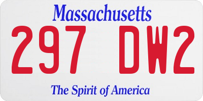 MA license plate 297DW2
