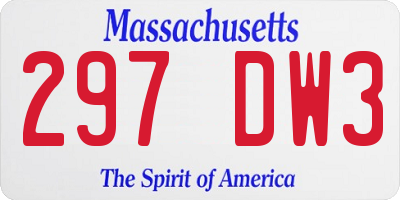 MA license plate 297DW3
