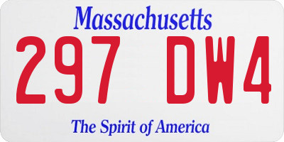 MA license plate 297DW4